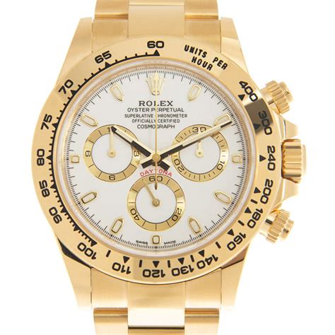 gold daytona white face|18k gold rolex daytona.